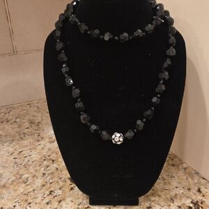 Elegant Black Beaded Necklace